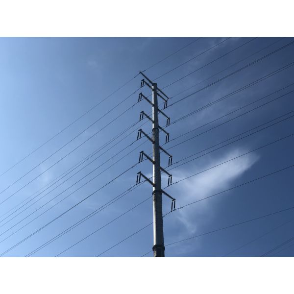 220KV Hot Dip Galvanized Steel Power Pole With Cross Arms , ODM / OEM Acceptable