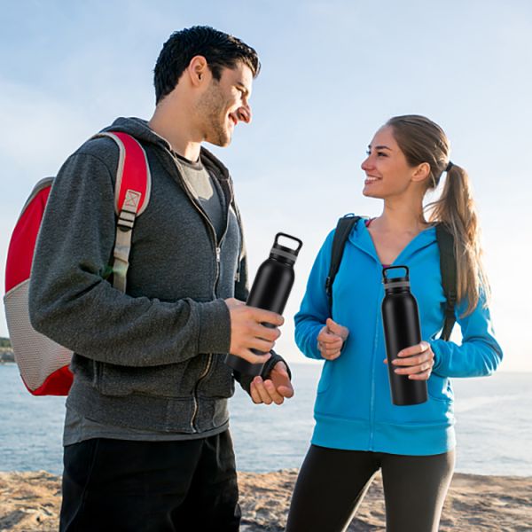 RTS 24OZ&32OZ Double Wall Vacuum Insulated Stainless Steel Water Bottle Metal Thermos Flask Stainless Steel Sports Water Bottle