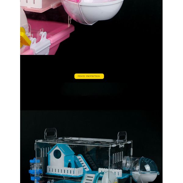 Breathable Large Plastic Double Layer Hamster Cage 37mm Length