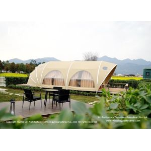 Outdoor Waterproof Luxury Glamping Tents Shell Shape For Bathroom