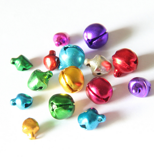 supply colorful small aluminium jingle bells ornament for gift box, Christmas or toy decoration
