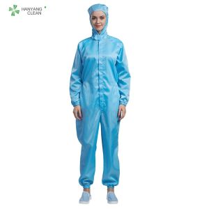 Quality ESD Antistatic Cleanroom Overall Connect With Hoods And Mask for sale