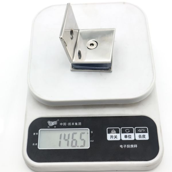 Glass to Wall Bathroom Clip Square Clamp 90 Degree Connect Glass Clip