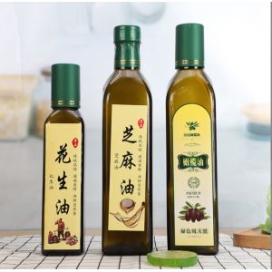 Glass Bottle Material Square Luxury Cooking Olive Oil Glass Bottle 250ml 500ml