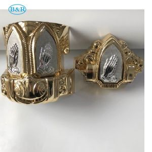 China Coffin Fitting Set Herrajes Para Ataudes Casket Plastic Corners Gold Color on sale