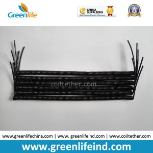 Stainless Wire-Reinforced Solid Black 18CM Long Coiled Strap Rope Cord Line