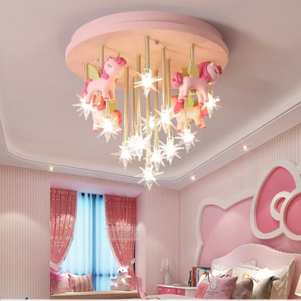 Nnicorn Shape Led Cute Bedroom Lights For Girls Baby Room Light For Kids Room Chandelier(WH-MA-137)