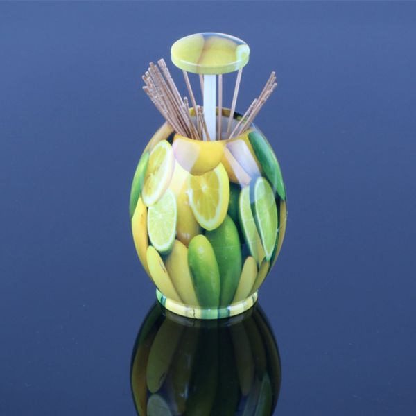 Buy Portable Lemon Pattern Egg Shape Toothpick Dispenser at wholesale prices