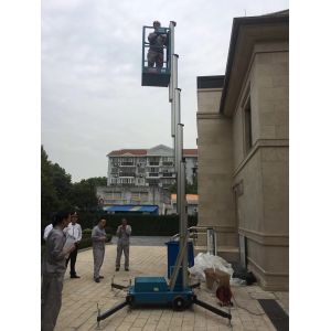 Compact protable 10 m Aluminum Alloy single mast lift vertical mast lift manlift