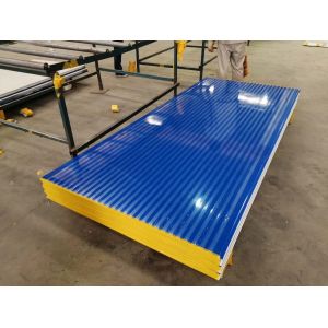 Blue Fireproof Foam Insulated Rockwool Wall Panels