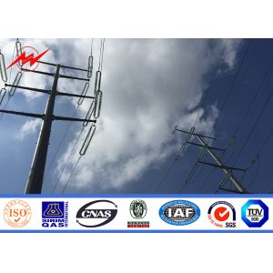 BV Certification 35M Galvanized Steel Pole 132KV Power Transmission Poles