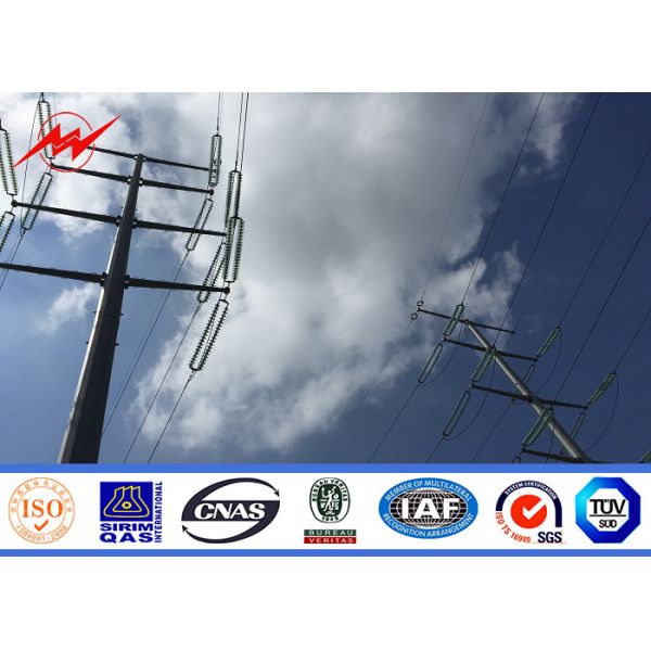 Buy 17M AWS D1.1 Galvanized Steel Pole / Steel Transmission Poles ISO Certification at wholesale prices