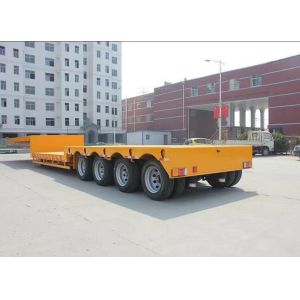 China 40t-100t Flatbed Low Bed And Lowbed Gooseneck Semi Trailer With 1310mm Wheel Base on sale
