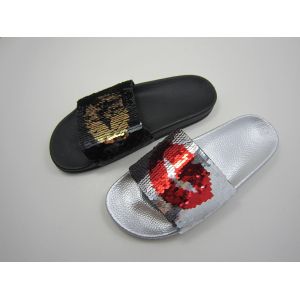 Girl'S Bow Lip Beaded Eva Foam Summer Slipper Shoes