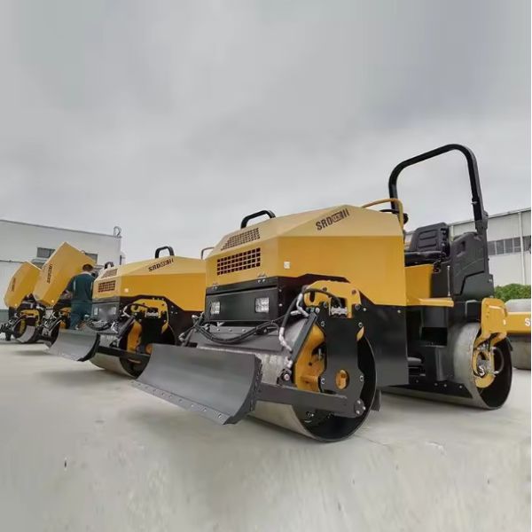 Small roller double drum roller SRD03 model, yellow roller used on construction sites, pure iron configuration
