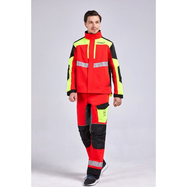 Multi Layer Nylon Fabric Chainsaw Protective Clothing Breathable , Chainsaw