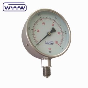 Customized Stainless Steel Pressure Gauge 100mm Bourdon Tube Manometer