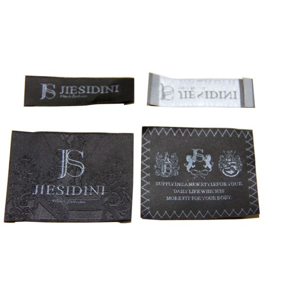 custom embroidered clothing labels ODM design end fold for Men\s Garment