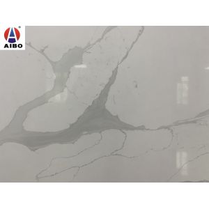 High Tenacity Calacatta white Quartz Stone Polished Surface Strong Crack