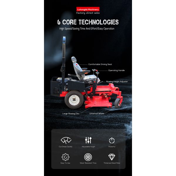 Best Industrial Ride on Zero Turn Mower 52 Cutting Width Hydraulic Steering Commercial Lawn Care Equipment Sale