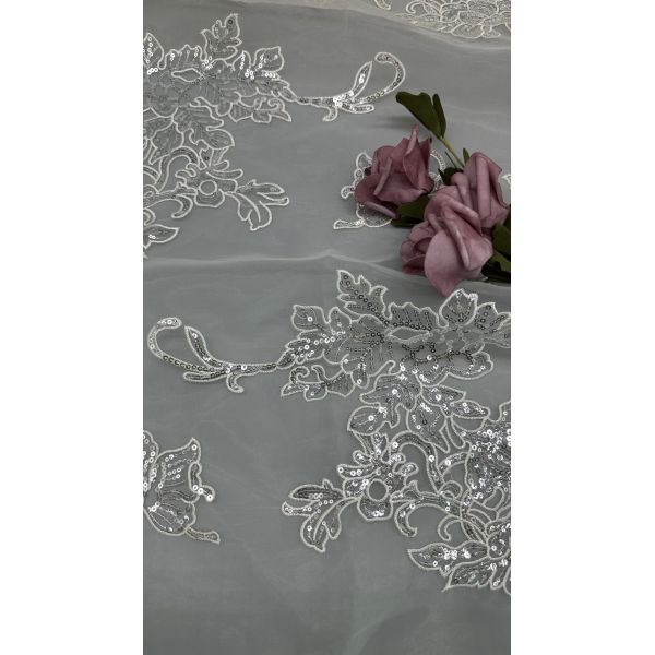 Sequin Embroidered Fabric Lace Fabric New Collections for Garments Gowns and Fashion Design