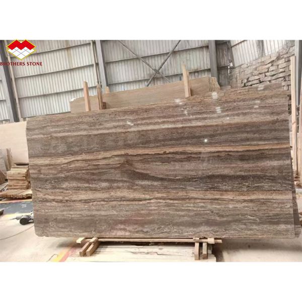 Travertine Marble Tile for Hotel Villa Polished Silver Stone Cladding and