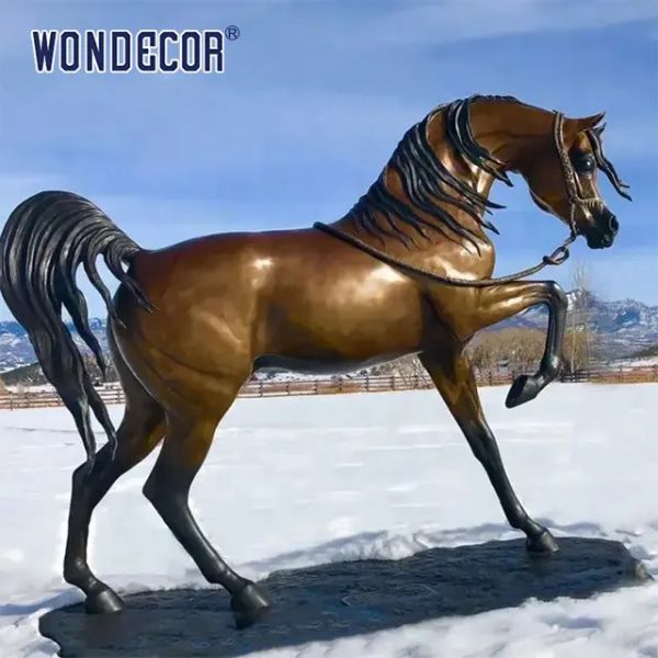 Outdoor Custom Bronze Sculpture 190cm Arabian Horse Sculpture