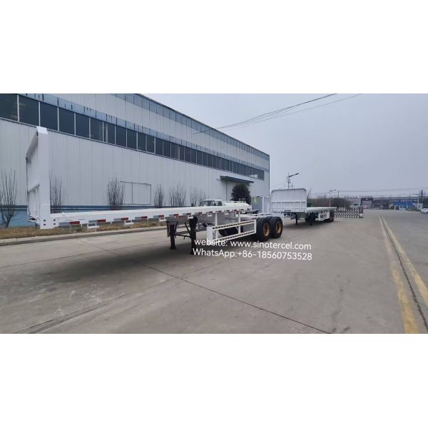12 Wheels 12.00R25 Superlink Trailers Double Trailer For 20ft And 40ft Container