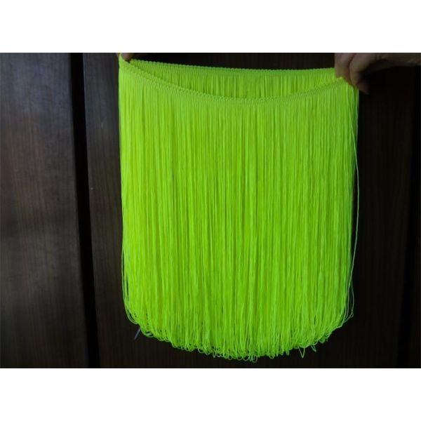 Fluorescent green color ODM design polyester bullion fringes for costume decoration