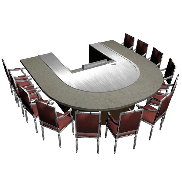 Arch Shape Stainless Steel Commercial 12 Seats Teppanyaki Grill Table Electromagnetic Heating