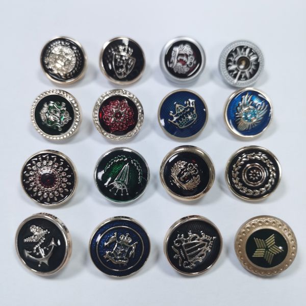 Factory wholesale Metal button Color dot oil high toe hand stitched gold button suit coat button