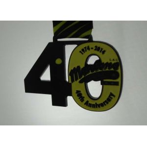 Mentone Printing Ribbon Medals Custom Die Black Plating 80 mm soft enamel