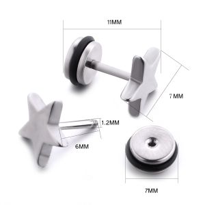 Custom made special earrings body jewelry shiny star stud earrings