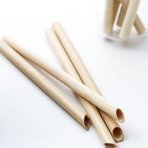 Biodegradable Minor Caliber Disposable Bamboo Straws 20cm Custom