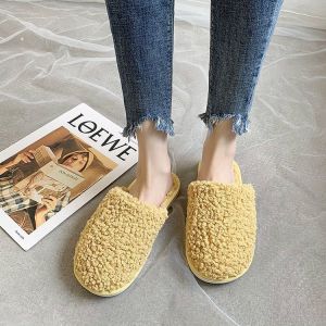 Custom Womens Indoor Fluffy Slippers With PVC Outsole