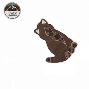 Towel Embroidery Cat Sew On Patches , Dark Brown Garfield Sew On Decorative