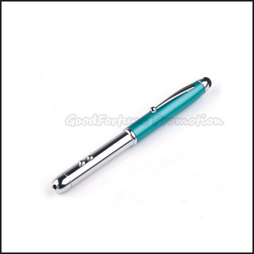 Hot Sale high quanlity Promotional printed logo touch iphone pen with torch and