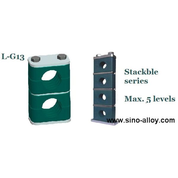 Light duty hydraulic Stackable pipe clamps according to DIN 3015-1, stacking