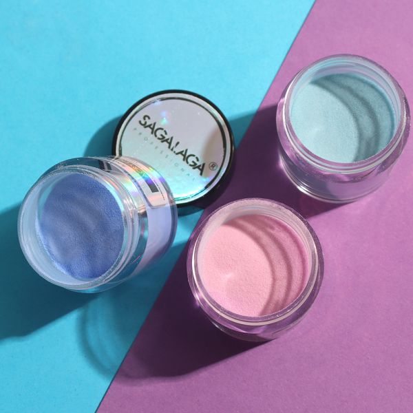10g 30g 50g Capacity SAGALAGA Glitter Acrylic Powder No Lamp Needed for