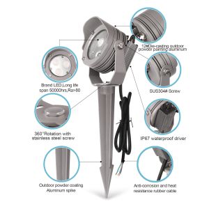 IP65 12V DC Dimming Decorative LED Spotlight Aluminum Outdoor Landscape Lamp