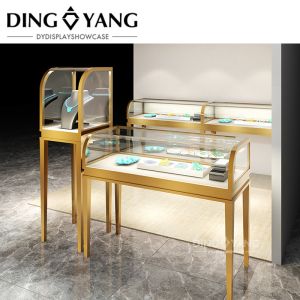 Fashion Modern Simple Popular Golden Jewellery Shop Counter Furniture ,