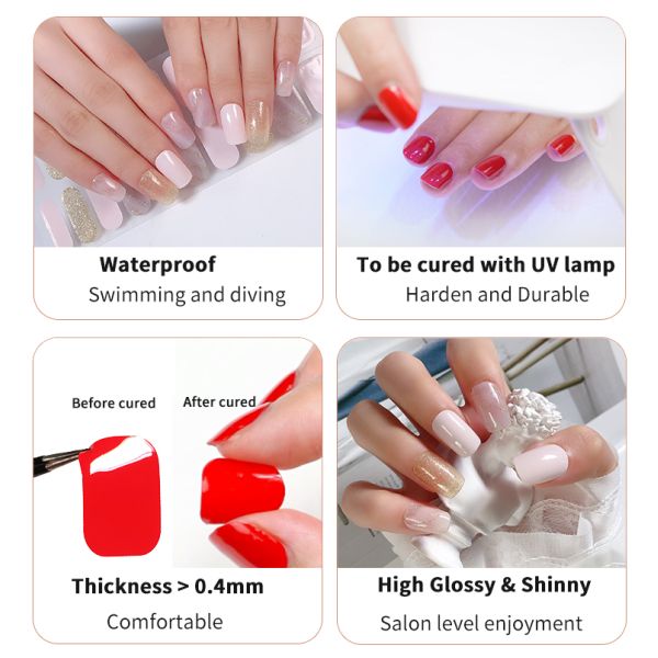 Customized Colorful Paper Nail Wraps Sticker for Christmas Gel Nail Strips in 2024