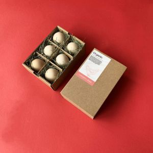 Folders Custom Corrugated Cardboard Egg Paper Box Brown CMYK With Divider