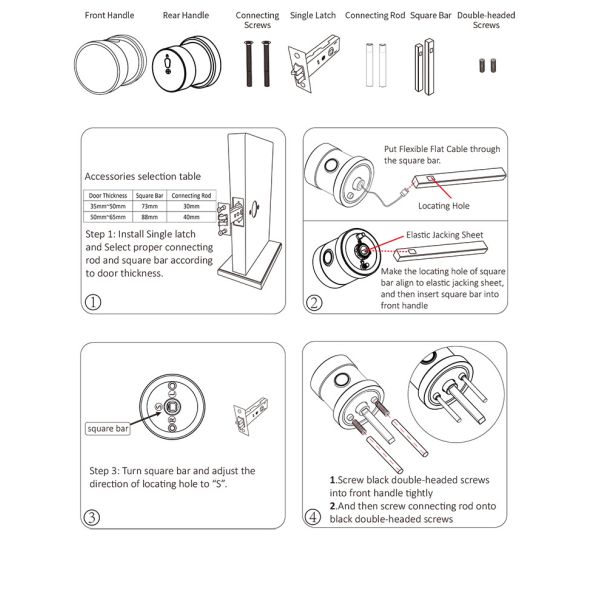 Wifi Cylinder Lock Zinc Alloy Round Home Gate Tubular Knob Lock