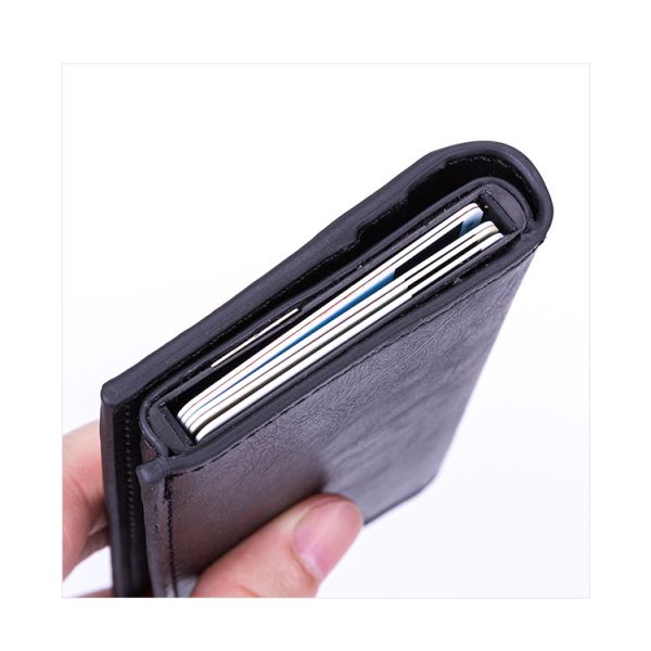 Multi-styles RFID Blocking Credit Cards Holder Wallet Crazy PU Leather Business Card Holders