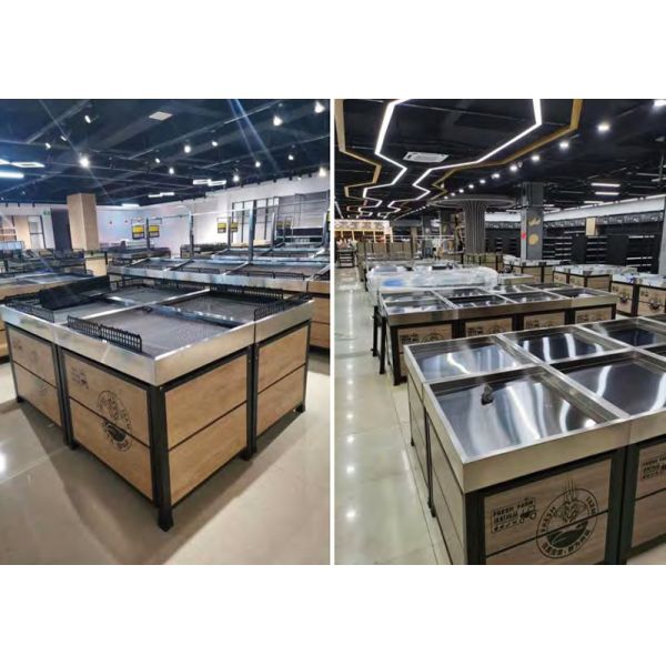 7ft Height Fruit Display Stands , TGL Steel Vegetable Rack For Supermarket 30Kgs Capacity