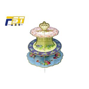 Birthday Party 2 Tier Cardboard Cake Stand Eye Catching Environmental Friendly