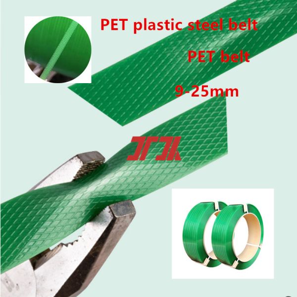 Buy Factory wholesale 9-25mm PET packaging tape PET plastic steel tape with 100% PET crushed material production at wholesale prices