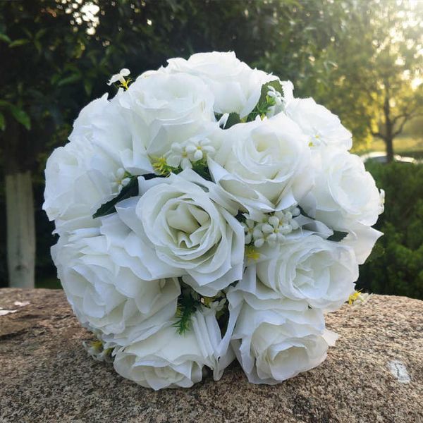 Wholesale Silk Rose Flower Bouquet Decorative Wedding Flowers Bridal Bouquets
