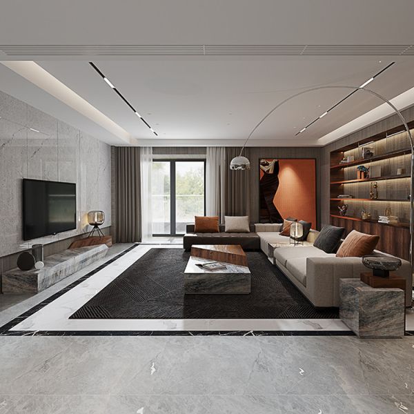 Creative Marble Solid Wood Coffee Table Light Luxury Italian Style Furniture